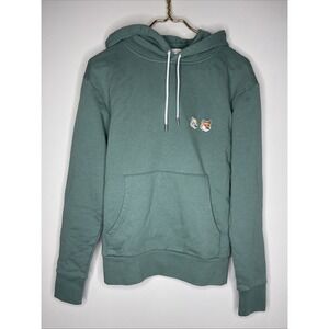 Maison Kitsune Green Cotton Hoodie Fox Small S